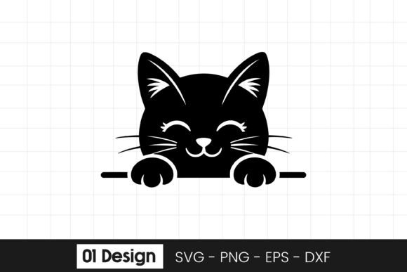 Cute Peeking Kitty Cat Clipart SVG PNG