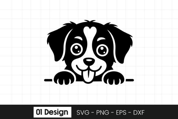 Cute Peeking Puppy Dog Clipart SVG PNG