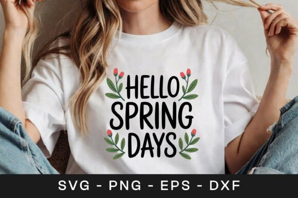 Hello Spring Days Floral SVG PNG