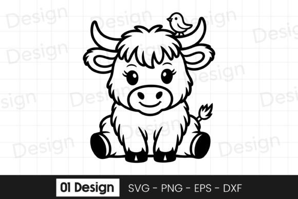 Review: Cute Baby Cow with Bird Cartoon SVG PNG for Embroidery