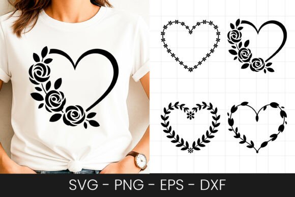 Review: Floral Rose Heart Outline Design SVG PNG