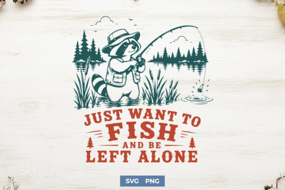 Review: Just Want to Fish SVG & Funny Raccoon PNG