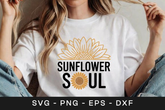 Sunflower Soul Positive Floral SVG PNG